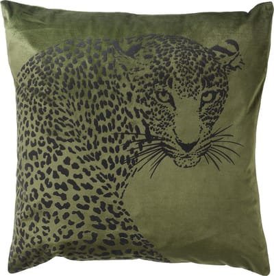 Dutch Decor SIMBA - kussenhoes 45x45 cm - dierenprint - panter - Chive - groen - met rits - zonder binnenkussen
