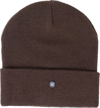 TRESANTI | SVEN | Fijngebreide muts met rubberen logo III | Dark bruin