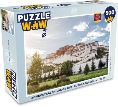 Puzzel Zonnestralen langs het Potalapaleis in Tibet - Legpuzzel - Puzzel 500 stukjes