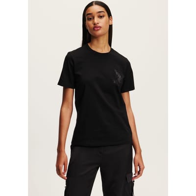 Karl Lagerfeld Kameo Rhinestone T-shirt Black Taglia: S | Maglie Sportivi Outlet | Donna | Nero