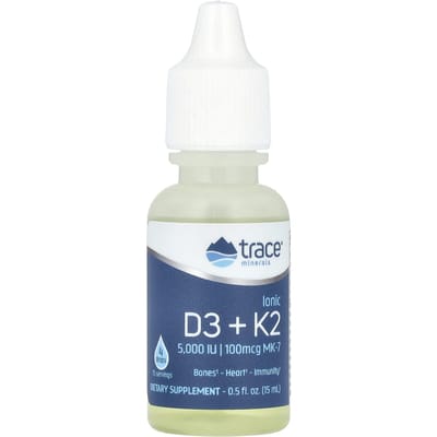 Trace, ionische D3 + K2, 0,5 fl oz (15 ml)