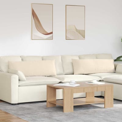 vidaXL - Zitkussens - 2 - st - Stof - Beige - 120 - x - 40 - cm