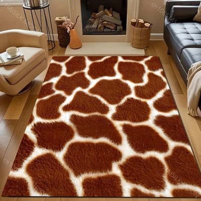 1PC Tapis Imprimé Texture Girafe pour Chambre Salon Chevet Canapé Tapis de Sol Décoration de Maison Moderne Tapis de Zone Grande Taille 50x80cm (20x31in)