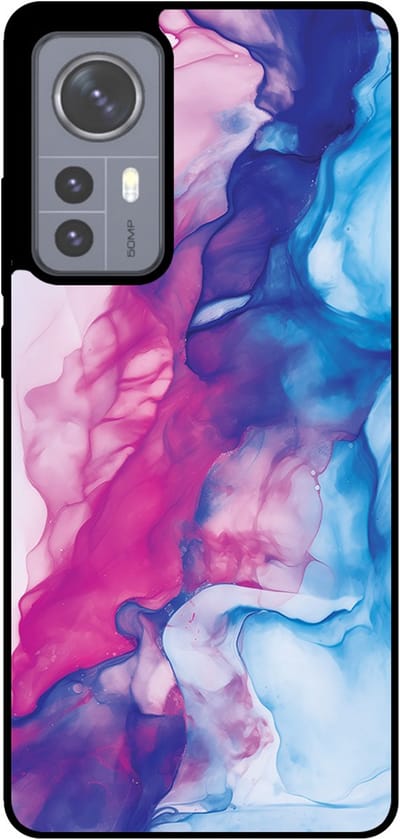 Smartphonica Telefoonhoesje Geschikt voor Xiaomi 12 met Roze Blauw Marmer Opdruk - TPU Backcover Case Rose Blue Marble Design geschikt voor Xiaomi 12
