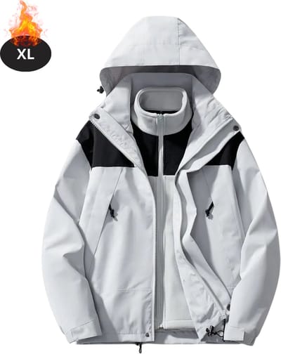 Bovista Skipak - SkiBroek - Skijas - Ski Suit - Wintersport - Dames - Winter - Warm Fleece - Grijs en Wit - Maat XL