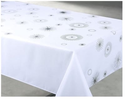 Kersttafelkleed rond of rechthoekig - vlekbestendig/waterdicht materiaal - patroon met hemelse sterren