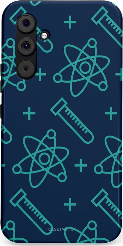 Casetastic hoesje geschikt voor Samsung Galaxy A54 (2023) 5G - Dubbellaagse bescherming - Atomen Creaties - Fashion Case - Donkerblauw Turquoise