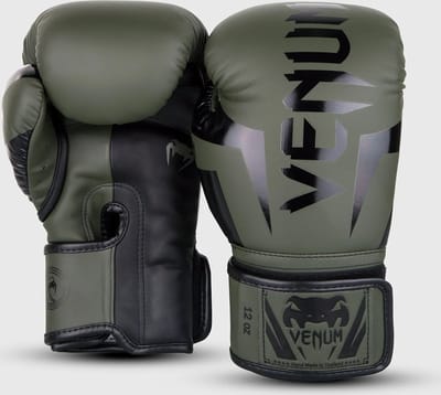 Venum Elite Boxing Gloves - Khaki/Black -8oz