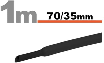 2× 1 Meter Krimpkous Zwart 70 / 35 mm – 2 Stukken Van 1 Meter – Extra Grote Warmtekrimpbuis Voor Isolatie En Bescherming – Geschikt Voor Kabelbundels, Industriële En Elektrische Toepassingen [11032F]