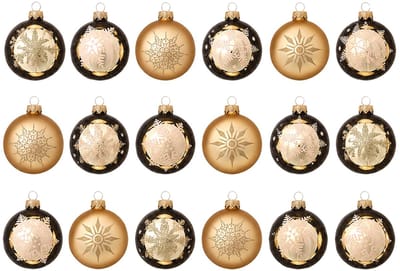 Krebs Kerstballen - 18x - goud - gedecoreerd - glas - 7 cm - Luxe kerstversiering