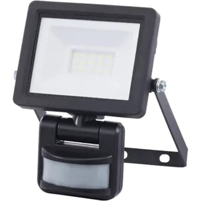 Sencys Breedstraler - Zwart - 10w - 950lm - Neutraal Wit - Ip65 - Met Bewegingssensor