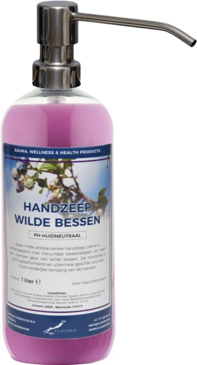Handzeep Wilde Bessen 1 liter - met gratis RVS zilverkleurige pomp