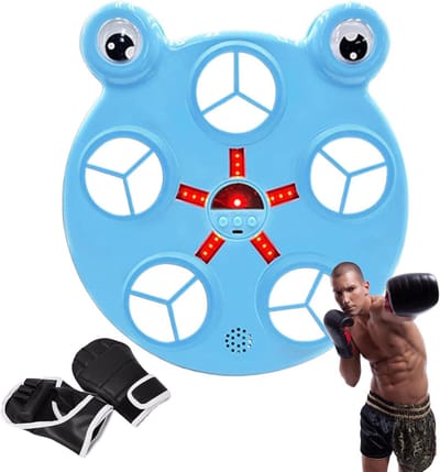 Muziek Boksmachine - Wandtrainer Trainer - Interactieve Fitness - Verstelbare Snelheid - 33 cm Pakket - Blauw