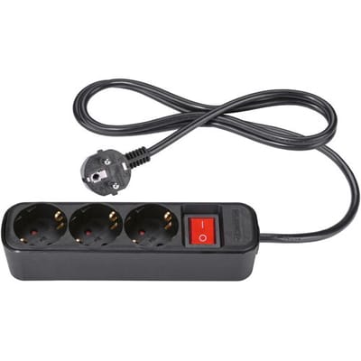 TRONIC Stekkerdoos, 3-voudig (Zwart)