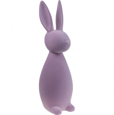 Decoratief paashaasje, lila-paars met fluweelachtige afwerking, H69cm