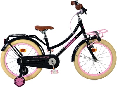 Volare Excellent Kinderfiets - Meisjes - 18 inch - Zwart - 95% afgemonteerd