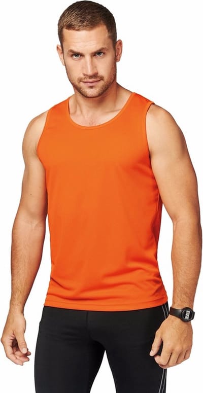 Oranje sport singlet voor heren S (36/48)