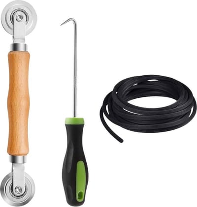 Klamboe vervanging raamgereedschap - 3 stuks roller met rubberen strip en haak - makkelijk installeren muskietennetten