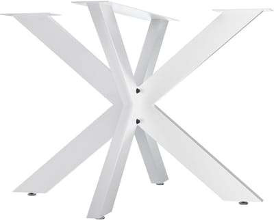 CLP Biloxi tafelpoten - metaal - voor doe-het-zelf - Hoogte 71 cm - Stervormig tafelframe van gepoedercoat staal - wit 100x100 cm