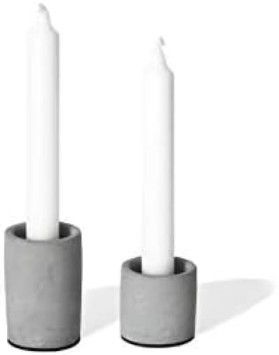 PromoHome Betonnen Kandelaar Set - Geometrische Kaarsenhouder Moderne Tafeldecoratie