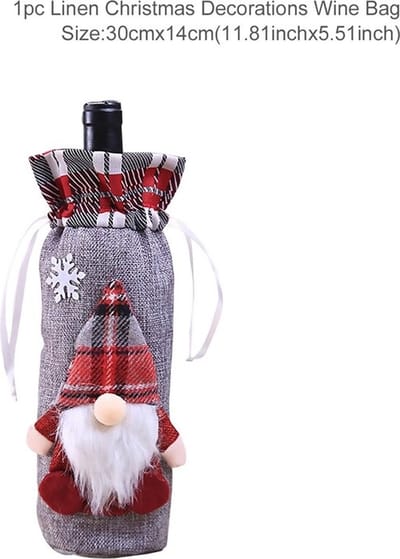 Hoesje voor flessen - Wijnfles decoratie - Luxe hoes voor wijnfles - Kerst - Kerstmis - Wijnfleshoes - Wijnfleszak