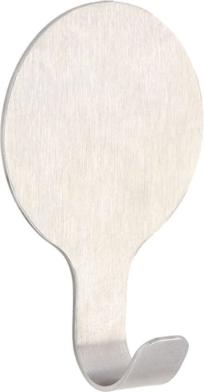 Tendance Plakhaakje rond - 1x stuks - 6 x 2,5 x 10 cm - Zelfklevende ophang haakjes - RVS - zilver - keuken/badkamer haken