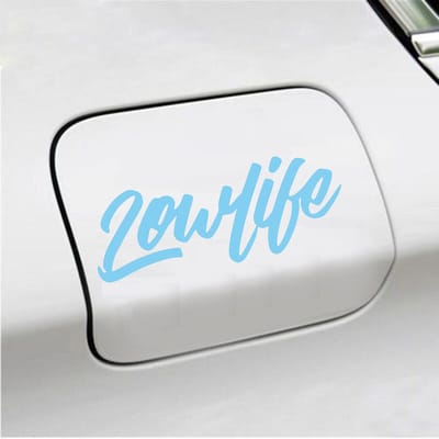 Bumpersticker - Lowlife - 6,4 X 16,8 - Licht Blauw