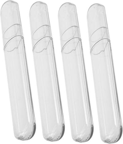 Pincet Opbergdoos - Beschermhoes Cilinder - Wimpers Verfraaien - Stevig Plastic - 4 Stuks - Transparant