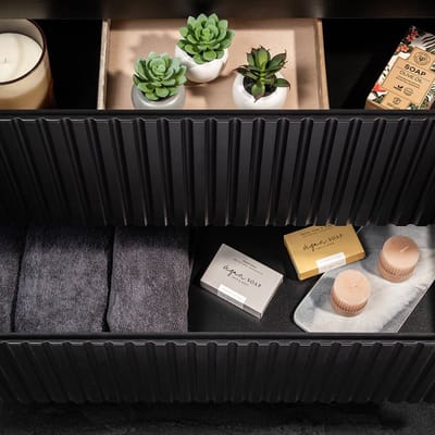 Wastafelonderkast Newport met lades en deuren 60x120x40 cm zwart [en.casa]