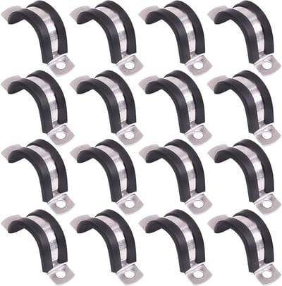 16-delige set U-buis klemmen van 28MM met rubberen kussen voor stevige buisbevestiging en pijpsteunen