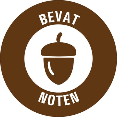 Bevat noten allergenen sticker op rol 20 mm - 1150 per rol