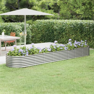 vidaXL - Plantenbak - 368x80x36 - cm - gegalvaniseerd - staal - zilverkleurig