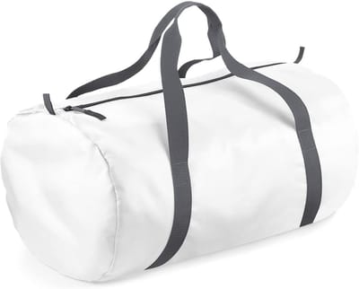 BagBase Unisex's BG150WHIT Package Road Barrel Bag, White, Medium