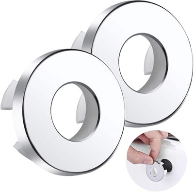 Wastafeloverloopringen - Spoelbak Ring Afdekking - Voorkom Wateroverlast - Gemaakt van Koper - 22-24 mm Gatdiameter - Zilver
