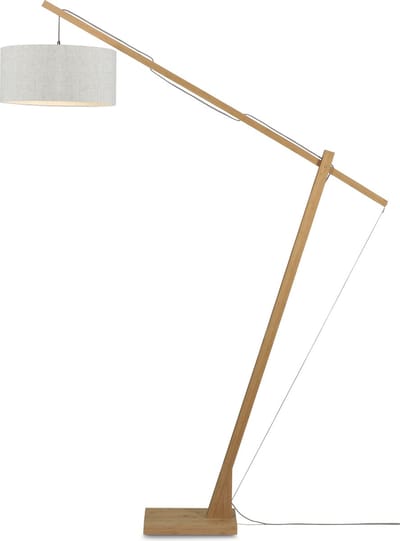 GOOD&MOJO Vloerlamp Montblanc - Bamboe/Naturel - 175x47x207cm - Scandinavisch,Bohemian - Staande lampen voor Woonkamer - Slaapkamer