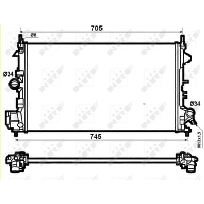 Radiator, motorkoeling NRF 53074