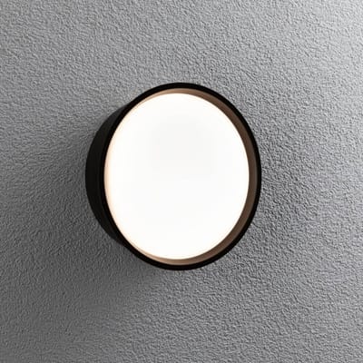 LED-wandarmatuur voor buiten Platomo zeewater bestendig IP44 rond 180 mm 3000K 14,5W 1200lm 230V Zwart Kunststof
