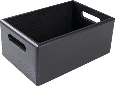 Creative Deco Houten Opberger Doos Zwart | 30 x 20 x 13 cm | met Handgrepen | Kerst, Kerstmis Cadeau
