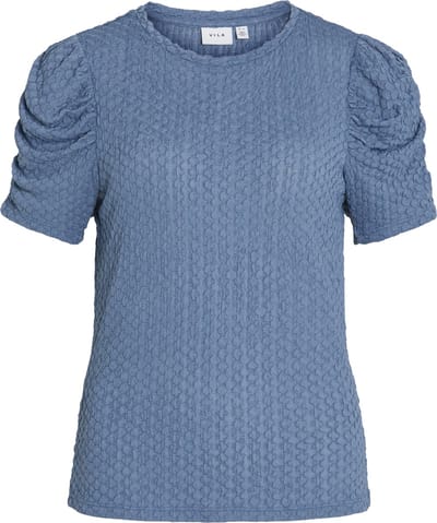Vila T-shirt Vianine S/s Puff Sleeve Top - Noos 14089479 Coronet Blue Dames Maat - S