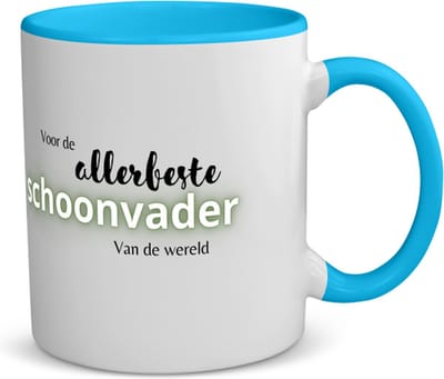 Akyol - voor de allerbeste schoonvader van de wereld koffiemok - theemok - blauw - Papa - de beste schoonvader - vader cadeautjes - vaderdag - verjaardagscadeau - verjaardag - cadeau - geschenk - kado - gift - vader artikelen - 350 ML inhoud