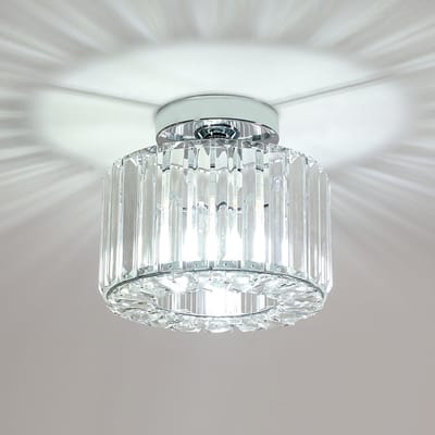 Haobosic Kristallen Langwerpige - Plafondlamp - Chroom - 21 cm - E27