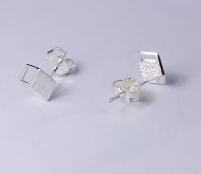 Oorknopjes Zilver - Oorstekers - Studs - Open Kubus