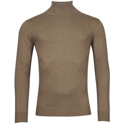 Baileys Trui Rollneck Cotton Cashmere Single Knit Taupe / male