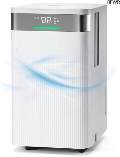 RFWR® Luchtontvochtiger 12L/Dag - Elektrische Dehumidifier met LED Display en 3 Modus voor Slaapkamer en Badkamer