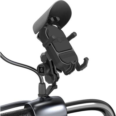 Motorfiets Telefoonhouder Waterdichte Motorfiets Mobiele Telefoonhouder Anti-diefstal 360 Rotatie Rearview Mirror Mount zwart