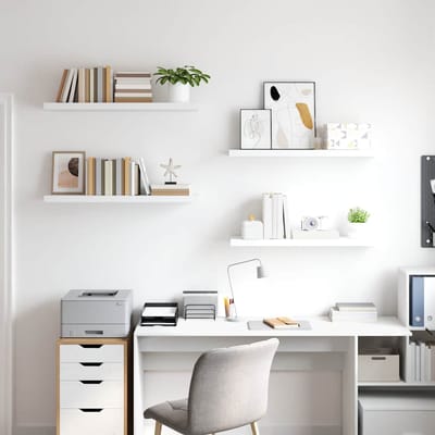 vidaXL - Wandschappen - zwevend - 4 - st - 90x23,5x3,8 - cm - MDF - wit
