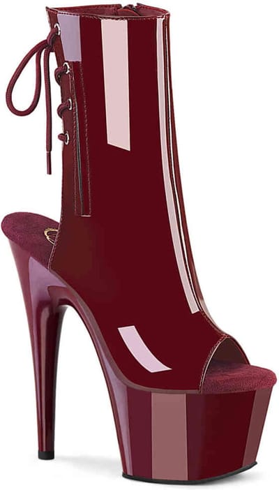 Pleaser - ADORE-1018 Plateau Laarzen - US 5 - 35 Shoes - Bordeaux rood