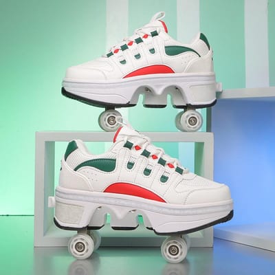 Vervormde Vierwiel Wegloop Schoenen Kunnen Schaatsen Wiel Schoenen Nieuwe Rollerblades Eén-klik Schakelaar 34