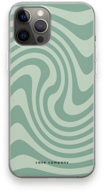 Case Company® - Hoesje geschikt voor iPhone 12 Pro Max hoesje - Swirl Groen - Soft Cover Telefoonhoesje - Bescherming aan alle Kanten en Schermrand