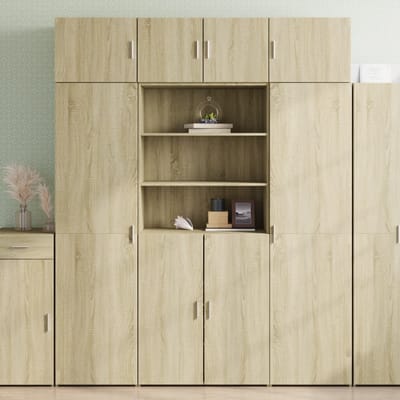 vidaXL - Hoge - kast - 80x42,5x185 - cm - bewerkt - hout - sonoma - eikenkleurig